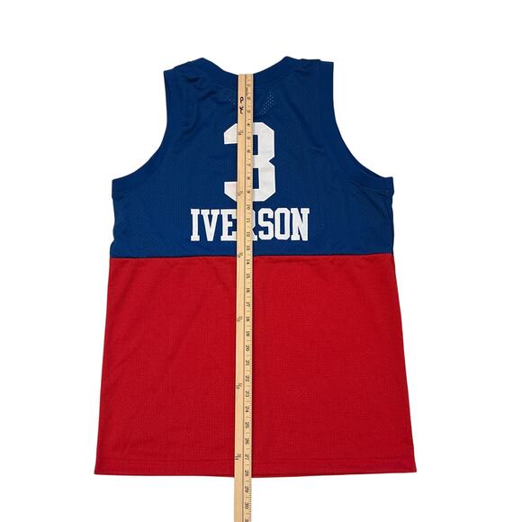 Philadelphia 76ers Allen Iverson #3 Basketball Jersey Youth XL Blue Red +2 Nike - Picture 8 of 10